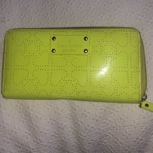 kate spade neon green wallet